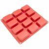 12-Cavity Petite Silicone Mold for Soap Bread Loaf Muffin