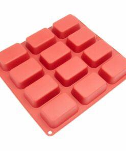 12-Cavity Petite Silicone Mold for Soap Bread Loaf Muffin