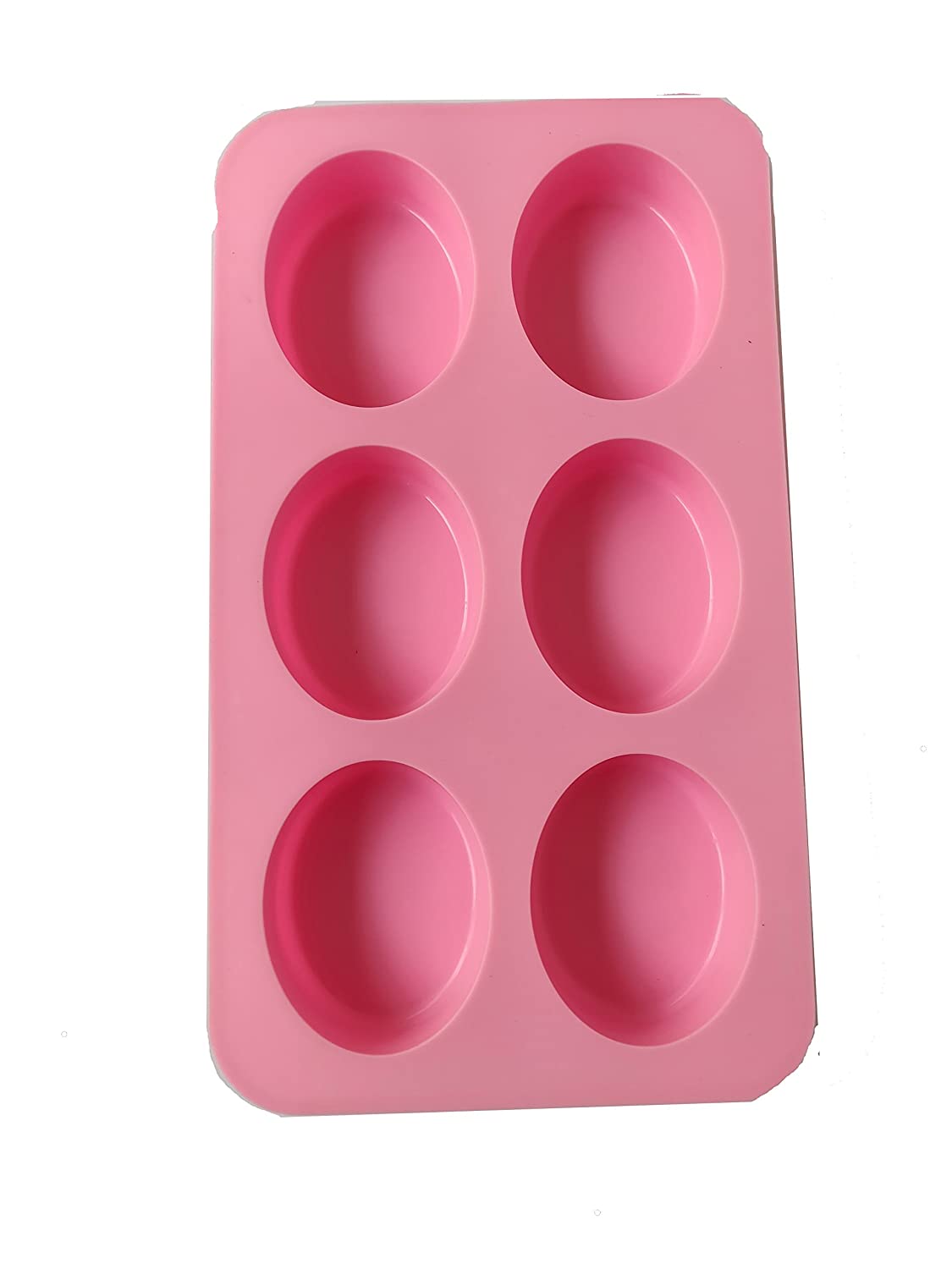 6 Cavities Oval Shape Soap Making Silicone Mold