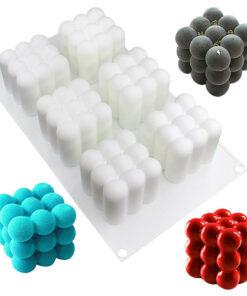 Vedini 6 cavity ball magic cube candle silicone mold