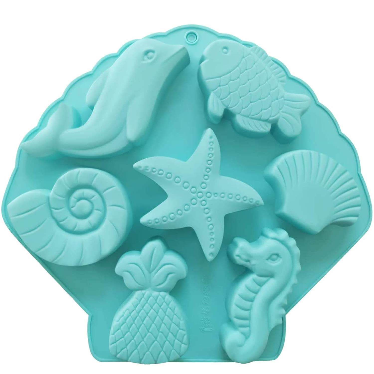ESEDAGE Fish Mold Ocean Candle Mold Turtle Candle Mold Whale Mold Starfish Mold Resin Casting Mold Soap Making Molds Silicone Mold for Candle Home Decorate