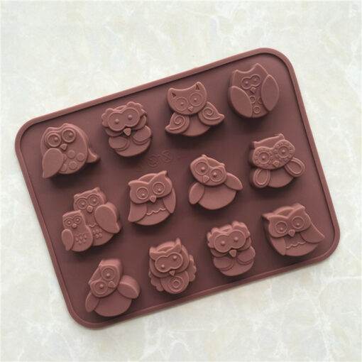 Vedini 12 owls with multiple shapes silicone chocolate mold1