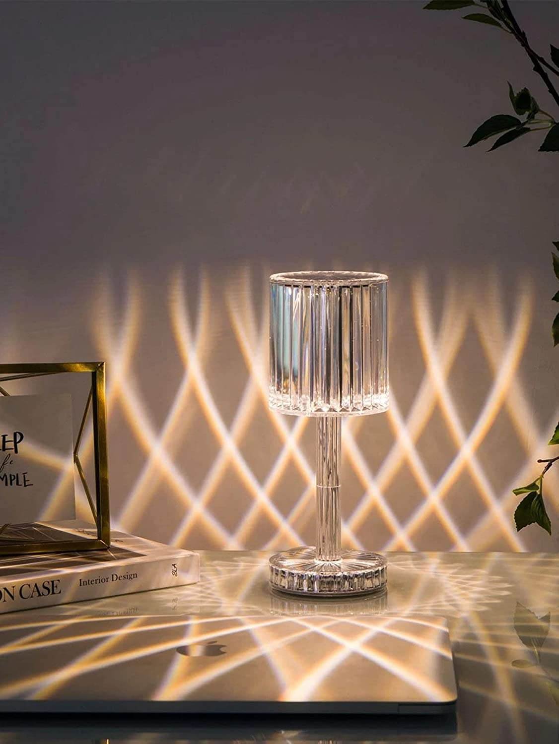 Crystal Table Lamp Rose Lamp with Touch Control JINDEAL INC