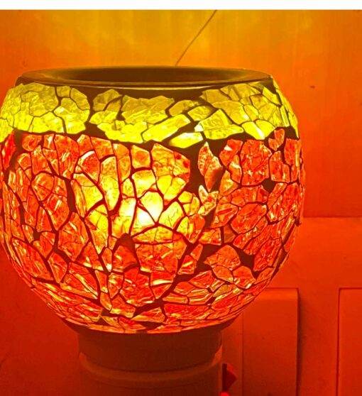 Multipurpose Glass Kapur Dani with Night Lamp, Electric Incense/Camphor Burner, Electric Aroma Oil Diffuser, Dhup Bakhoor Dhani