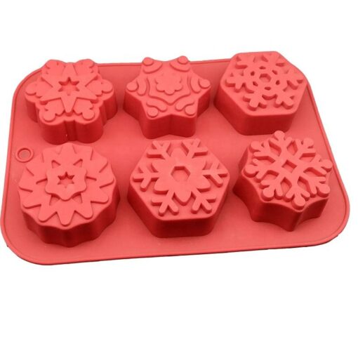 6 cavity design snowflake silicone Mold