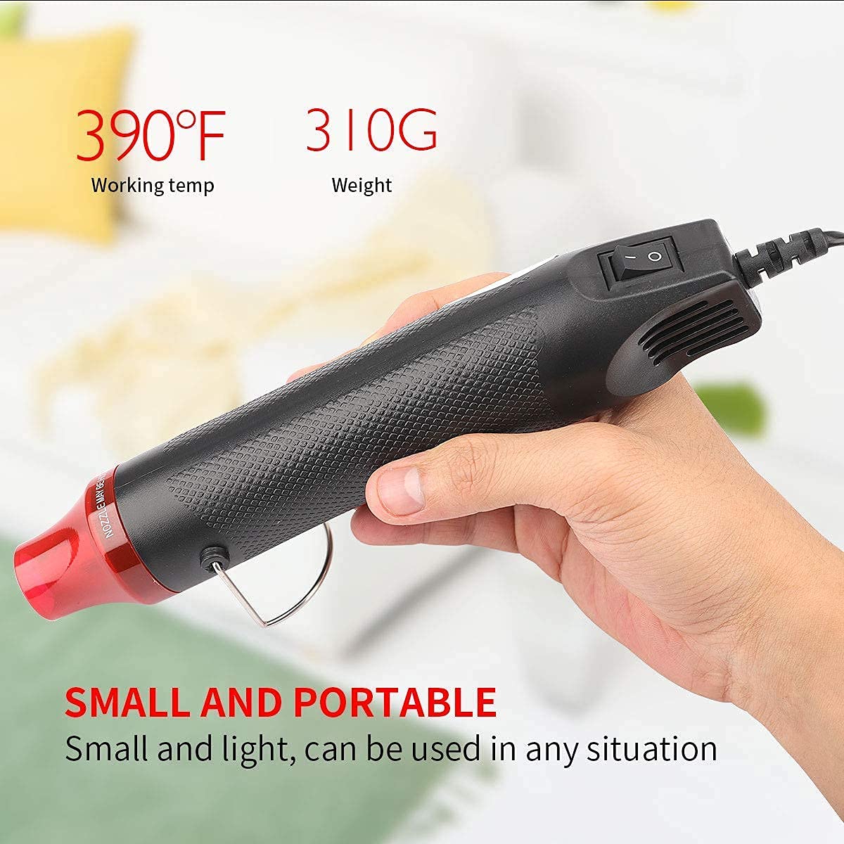 DIY Mini Heat Gun, Portable Hot Air Pen Tool, Multi Function Heat Tool for  DIY Craft Embossing, Drying Paint, White 