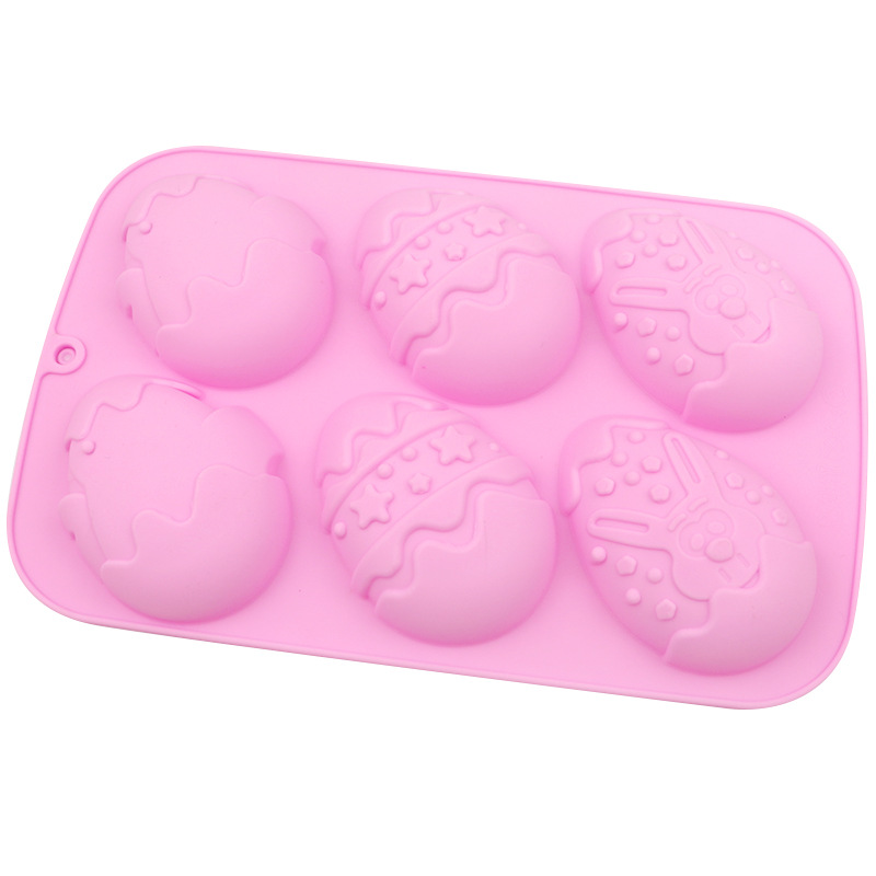 6 cavity Easter Egg Silicone Cake Baking Mold Easter - Temu