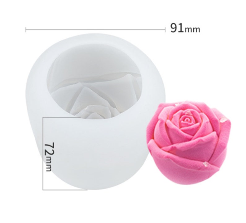Flower Aromatherapy Candle Silicone Mold 3D Flower Shape Candle Mould DIY  Rose Candle Mold Resin Mold Soap Mold Candle Cake ice Cubes Mold-B