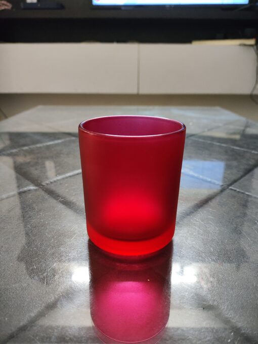 Red Color Frosted Glass Jars