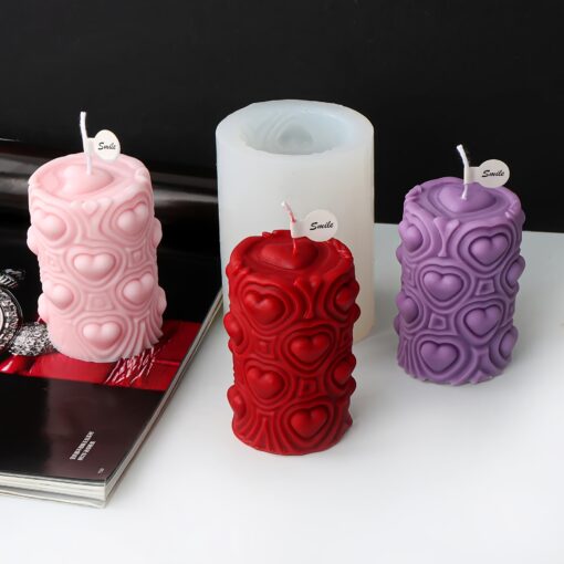 3D Love Embossed Candle Mold