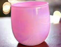 Vedini Pink Crystal Glass Candle Jar – Empty Designer Jar for Candle Making, Home Décor & Gifting (Without Wax)