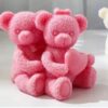 Teddy Couple Heart Candle Mold