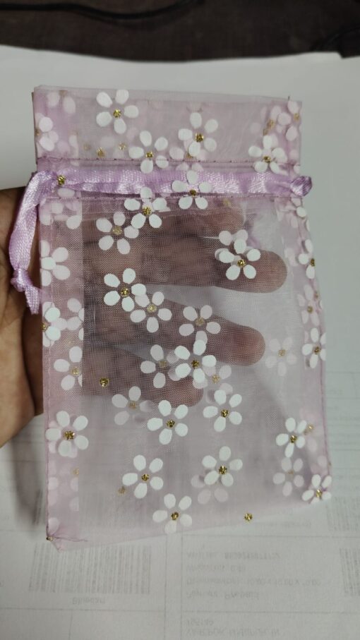 Baby pink Organza Pouch Bag