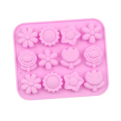 12 Cavity Flower Silicone Candle Mold