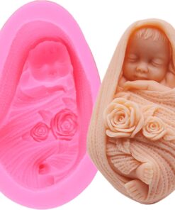 baby in shawl Silicone Fondant Mold