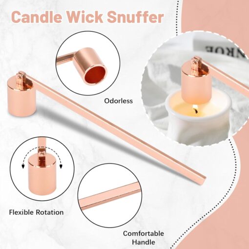 Luxury candle snuffer and dipper tools for smoke-free extinguishing
