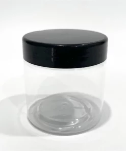 Vedini 100ml Plastic pet Jar Clear Black Cup