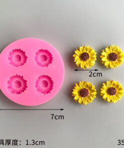 Vedini 4 Cavity Four-link sunflower silicone mold JKB 5066