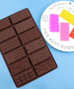 Vedini 12 Cavity different waffle block silicone chocolate mold food grade cake fondant decoration mold JKB 1058