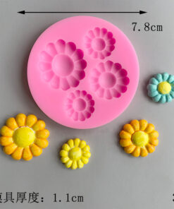 Vedini 4 Cavity small daisy flower silicone mold JKB 5071