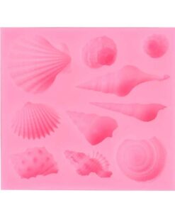 Vedini 10 Cavity Sea shell Silicone Mold Starfish Chocolate Candy Sugar craft Cake Decorating Polymer Clay Mold Tools. (Sea Shells Square) 5051