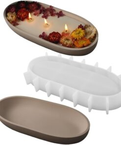 Vedini Boat Shape Silicone Concrete Jar Mold I Oval Bowl Resin Molds for DIY Handmade Art Crafts Jewelry Storage Tray Ring Trinket Container Box Home Table Décor jkb 4940A 4940B