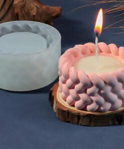 Vedini Candle Holder Vessel Resin Mold I Twine Rope Shape Silicone Concrete Epoxy Resin Deep Casting Jar Mould I for DIY Handmade Art Crafts Jewelry Storage Ring Trinket Container Box Home Décor JKB 5099