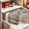 Vedini Heart Shaped Crystal Glass Jar with Diamond Lid – 100ml Decorative Empty Jar for Gifting, Candle Making, Return Favors, Cosmetic Storage