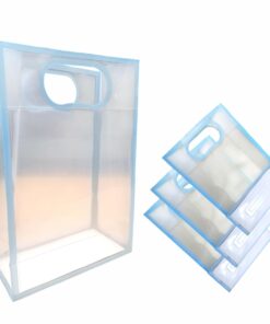 Vedini Pack of 6 Transparent Goodie Bags Clear Gift Bags for Return Gifts, Birthday, Valentine, Wedding, Festival, Shopping – Multipurpose Bags