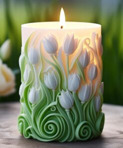 Vedini Rose Candle Mold 3D Round Flower Mold Peony Resin Casting Mold Resin Making Molds Silicone Mold for Candle Home Decorate Mold 5146B