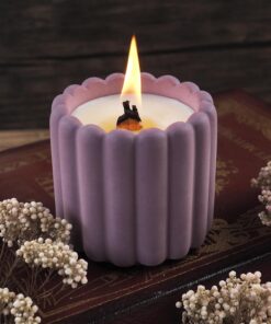 Vedini Vertical Stripes Round Bottle Silicone Mold | Deep Casting Jar Mold for Concrete, Epoxy Resin, Gypsum | DIY Storage Container, Trinket Box, Candle Jar, Home Decor (4932)