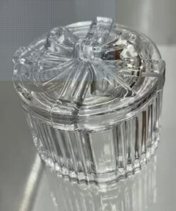 Vedini praise sugar bowl Crystal Glass Jar with Diamond Lid – 100ml Decorative Empty Jar for Gifting, Candle Making, Return Favors, Cosmetic Storage