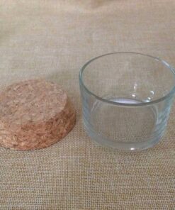 Vedini Ceramic and Cork Salt Pig with Easy Lift Lid for Easy Access, Clear