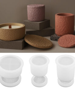 Vedini DIY Irregular Lava-Style Silicone Mold with Lid – Crystal Glue, Cement, Plaster, Jesmonite Candle Cup Mold | Mirror Finish | 3 Variants Available
