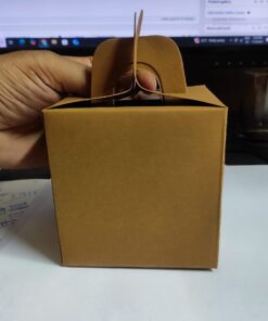 Vedini Paper 1 PCS Candle JAR GIFT BOX PACKAGING (Lock & Flowers) (H- 9cm W- 9cm L- 9cm)