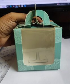 Vedini Paper 1 PCS Candle JAR GIFT BOX PACKAGING (Lock & Flowers) (H- 9cm W- 9cm L- 9cm)