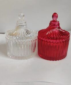Vedini 100ml Diamond-Cut Glass Candle Jar with Lid – Clear Candy Jar for DIY Wax Candle Making, Gifting, and Home Decor (Pack of 1/6/96)