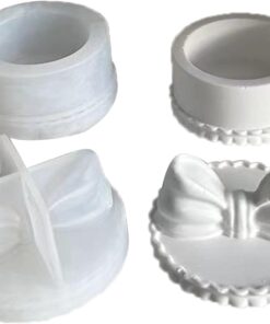 Vedini Bowknot Container Silicone Mold Makeup Brush Mold Plaster Storage Box with Lid Jewelry Making Tool 53115