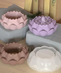 Vedini Lotus Jar Silicon Mold 5247