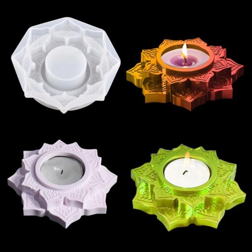 Lotus Blossom Candle Holder Silicone Mold