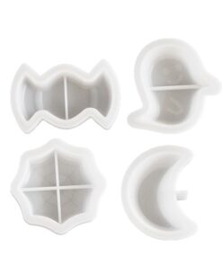 Alternative view of Vedini Halloween ghost spider web moon candy storage tray plaster candle cup silicone mold 5312
