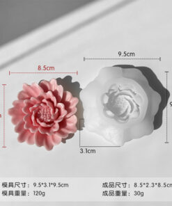 Vedini Rose Flower Candle Silicone Mold Rose Crystal Epoxy DIY Resin Chocolate Baking Mold 1062