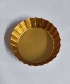 Vedini Golden Glossy Diwali Round Metal Diya, For Home Decor & Gifting