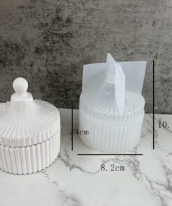 Vertical stripes round flower pot silicone