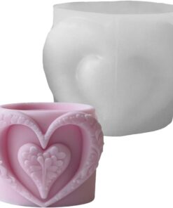 Alternative view of Vedini Love Heart Resin Jar Silicone Molds Cup Molds For Epoxy Resin Cup Pencil Cup Storage Jar Home Decoration